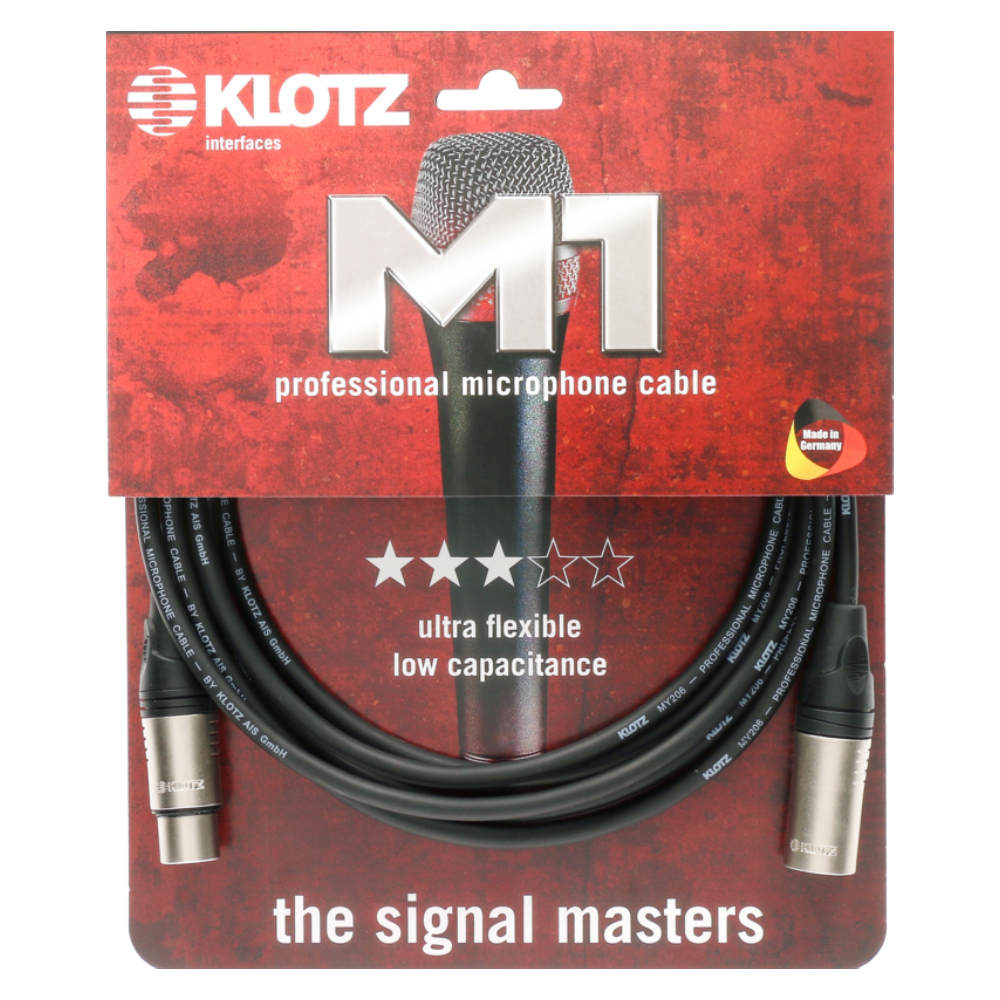 Klotz M1 MY206 Mikrofon Kablosu Siyah 15m XLR KLOTZ Uçlu